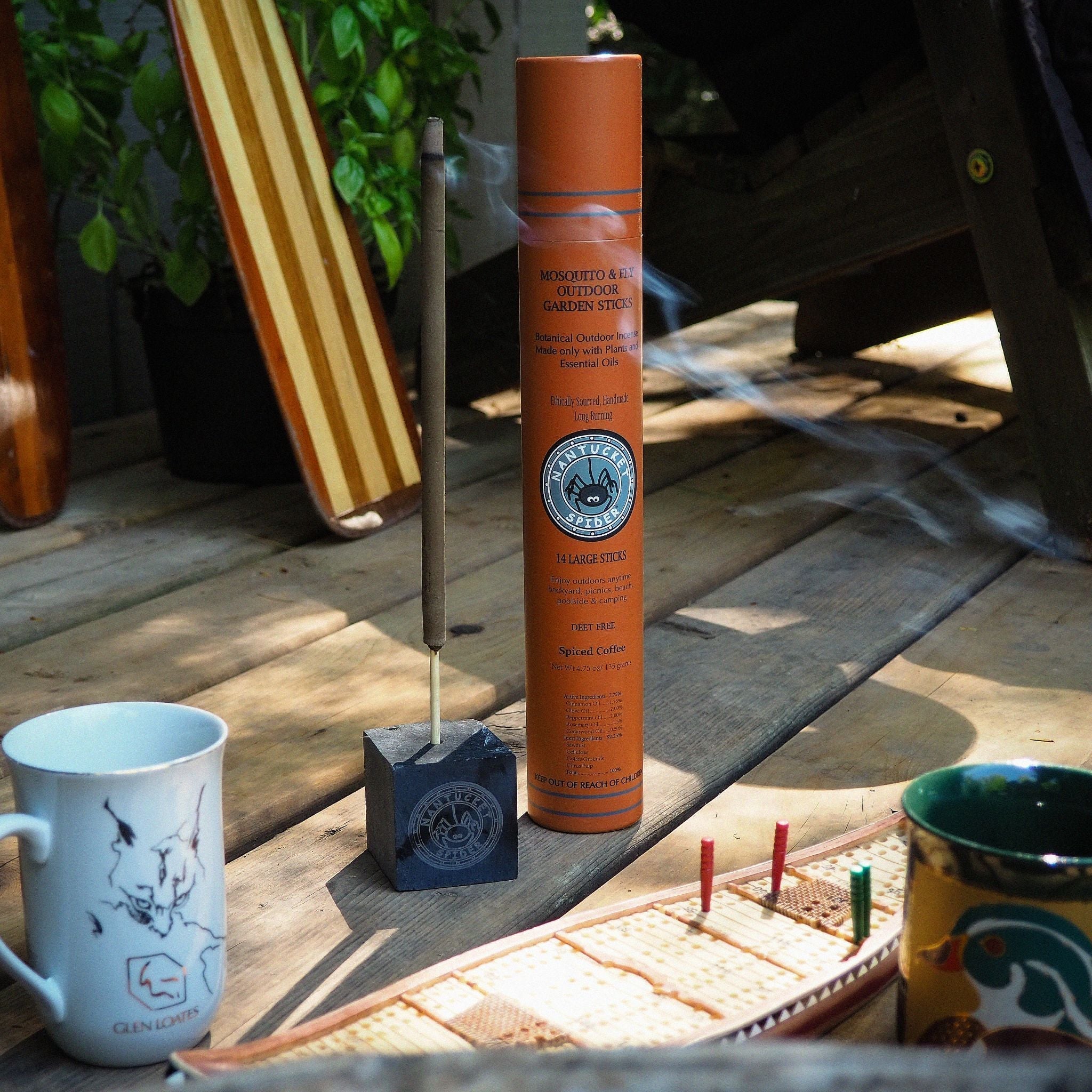 Bundle & Save 15%: Incense Holder + Mosquito & Fly Repelling Outdoor Garden Incense Sticks